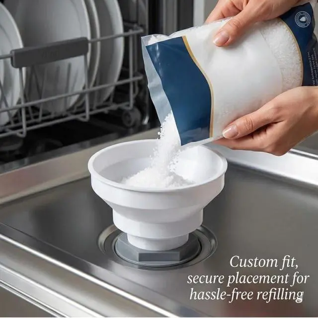 Alt view image 5 of 6 - Dishwasher Salt Funnel for Whirlpool, Heavy-Duty Replacement Funnel for Dishwasher Salt and Rinse Aid, Precision Fit Anti-Spill Design, Compatible with Most Whirlpool Models - Professional Grade