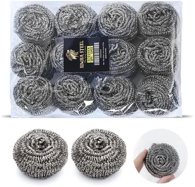 Main image of Scourer Heavy Duty Scrubber Pads Steel Wool (12)