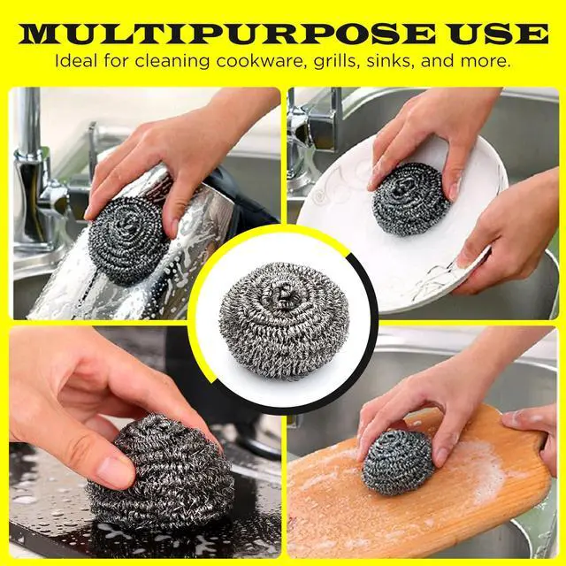 Alt view image 5 of 5 - Stainless Steel Scourer Heavy Duty Scrubber Pads Steel Wool