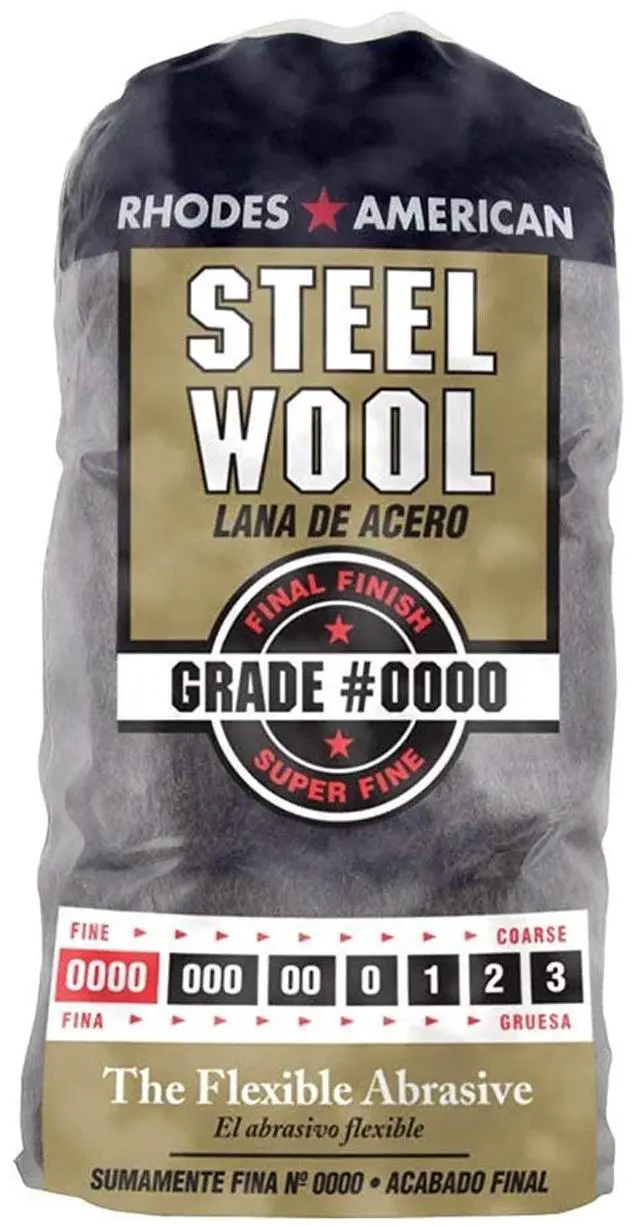 Main image of 10120000 Steel Wool, 12 pad, Grade #0000, Rhodes American, Final Finish