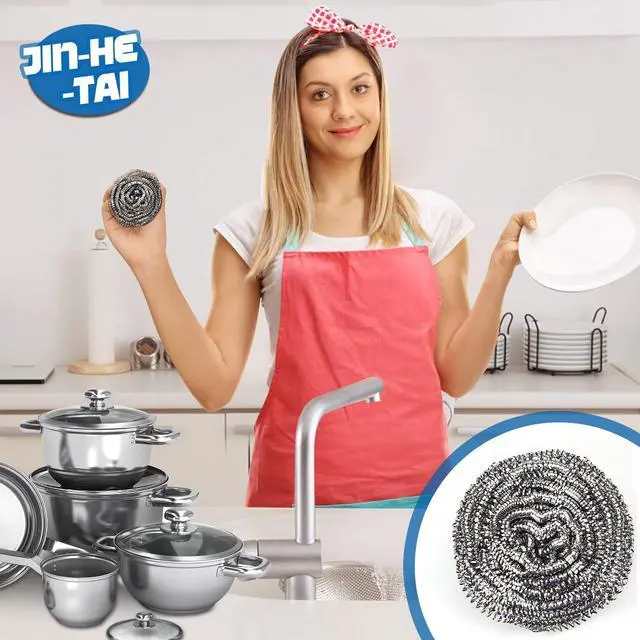 Alt view image 7 of 7 - 18 Pack Stainless Steel Scrubber, Steel Wool Srubber for Scouring Stubborn Messes from Pots and Pans, Stoves,Broiler Racks,Grills and More