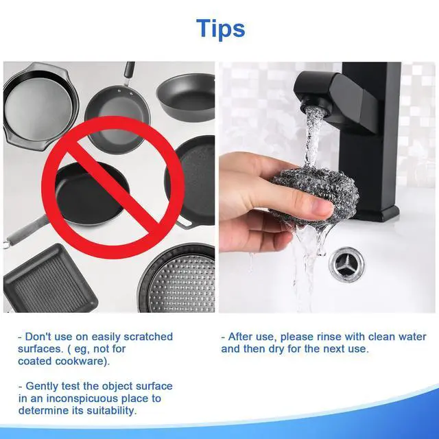 Alt view image 6 of 7 - 12Pack Upgraded Steel Wool Scrubbers - Premium Stainless Steel Scrubber, Metal Scouring Pads, Steel Wool Pads, Kitchen Cleaner, Heavy Duty Cleaning Supplies - Especially for Tough Cleaning