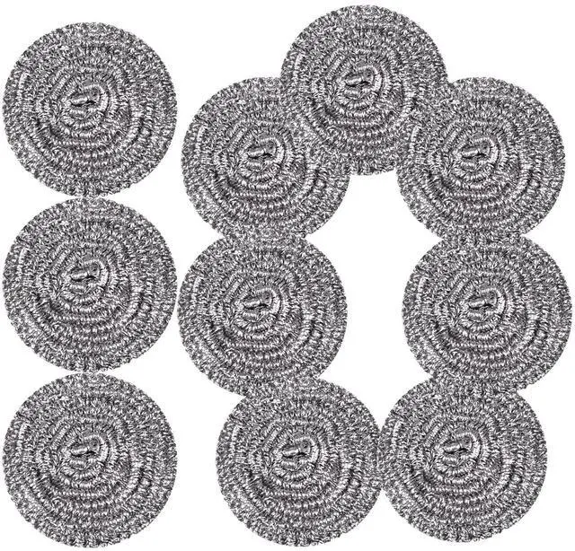 Main image of Stainless Steel Scrubber Scrubbing Scouring Pad Sponges Clean Pot Pan and Steel Wool for Kitchen Bathroom (10Pcs Metal Scrubber)