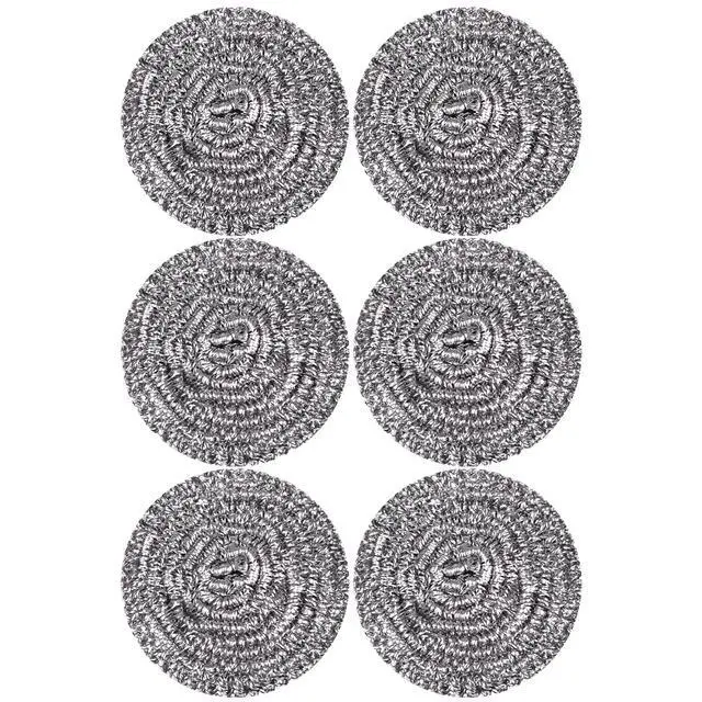 Main image of Stainless Steel Scourer Heavy Duty Scrubber Pads Steel Wool Pack of 6,40g