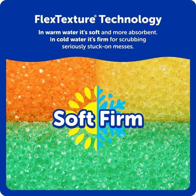 Alt view image 3 of 7 - Colors Kitchen Sponges - Scratch-Free Dishwashing Sponges & Sponge for Kitchen Sink, Bathroom & Household Cleaning - BPA-Free Polymer Foam (3 Count)
