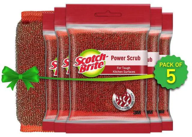 Main image of Power Scrub with Steel Mesh for Utensil Cleaning | Removes Tough Stains | Utensil Scrubber | Pack of 5