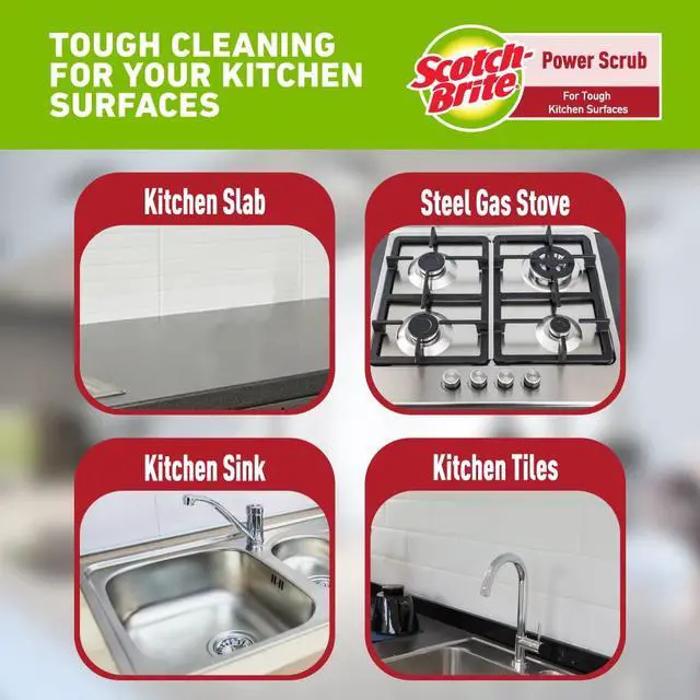 Alt view image 3 of 5 - Power Scrub with Steel Mesh for Utensil Cleaning | Removes Tough Stains | Utensil Scrubber | Pack of 5