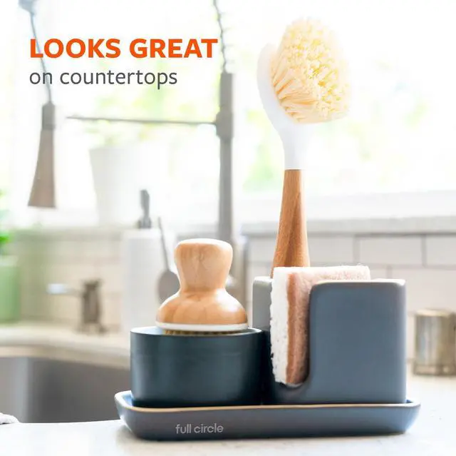 Alt view image 6 of 7 - Daily Dish Brush-Bamboo Handle Dish BrushSustainable Kitchen Cleaning with Tough Bristles-Natural Dish Scrubber,Nonstick & Cast Iron Cleaner-Long Handle Brush for Dishes,Pots,and Pans
