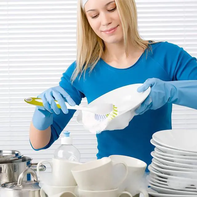 Alt view image 5 of 7 - Dish Brush with Handle, Stiff Bristles Dish Scrubber for Pots, Pans & Sink Cleaning, 5 Pack