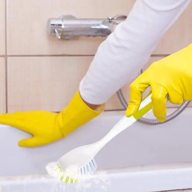 Alt view image 6 of 7 - Dish Brush with Handle, Stiff Bristles Dish Scrubber for Pots, Pans & Sink Cleaning, 5 Pack