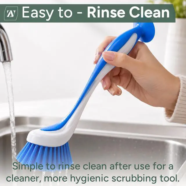 Alt view image 7 of 7 - Dish Brush Set of 3 with Suction Cup Dish Scrubber & Cleaning Brush