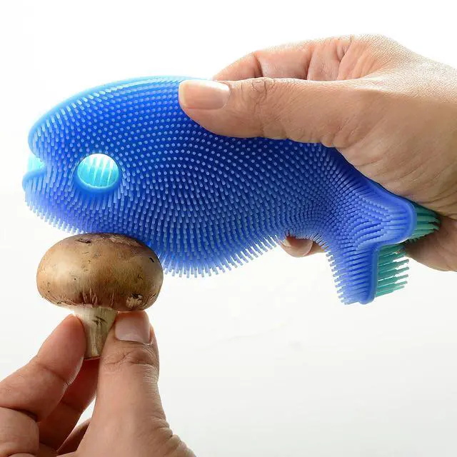 Alt view image 7 of 7 - Fish Silicone Dish Brush