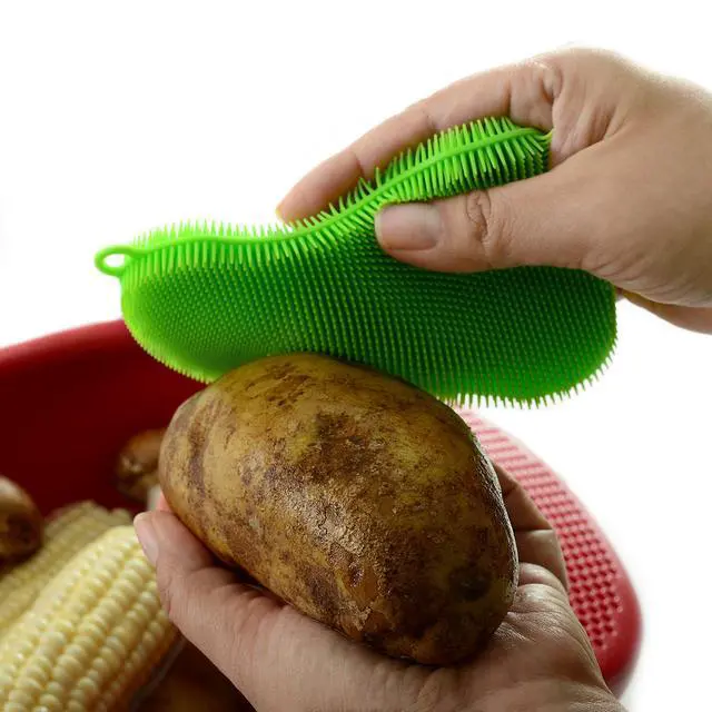 Alt view image 4 of 7 - Silicone Bowtie Dish Brush