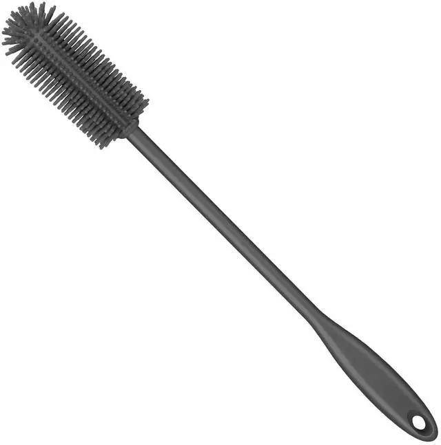 Main image of Silicone Bottle Brush, Water Bottle Cleaner Brush with Long Handle, Perfect for Cleaning Narrow Neck Containers, Vacuum Sports Bottle, Tumblers, Flask, Glassware (1 Pack, Charcoal)