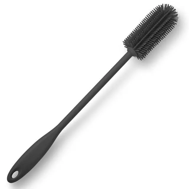 Alt view image 2 of 7 - Silicone Bottle Brush, Water Bottle Cleaner Brush with Long Handle, Perfect for Cleaning Narrow Neck Containers, Vacuum Sports Bottle, Tumblers, Flask, Glassware (1 Pack, Charcoal)