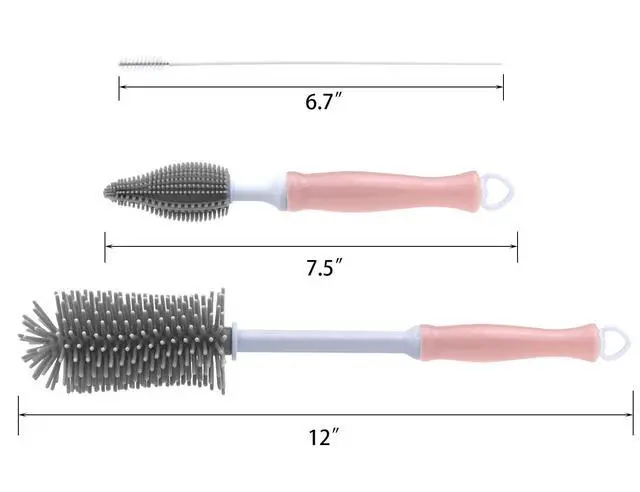 Alt view image 2 of 5 - Silicone Cleaning Brush, 12" Long Handle Water Bottle Cleaner