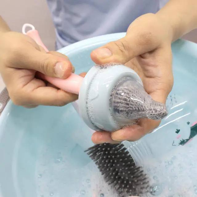 Alt view image 4 of 5 - Silicone Cleaning Brush, 12" Long Handle Water Bottle Cleaner