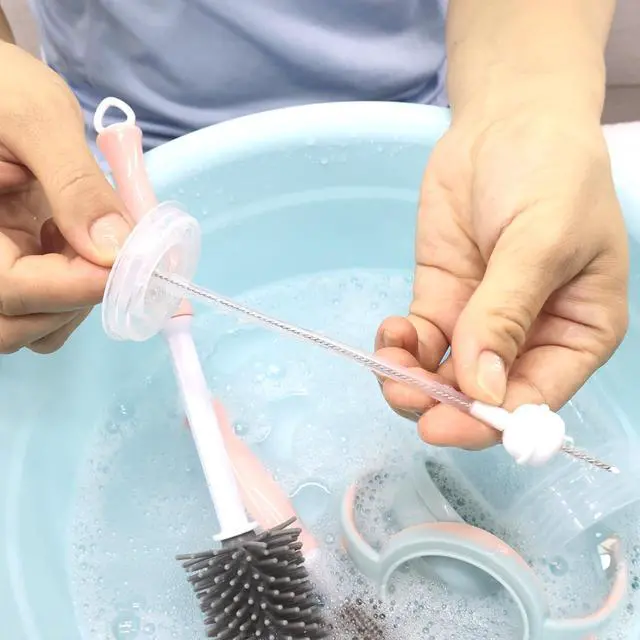 Alt view image 5 of 5 - Silicone Cleaning Brush, 12" Long Handle Water Bottle Cleaner