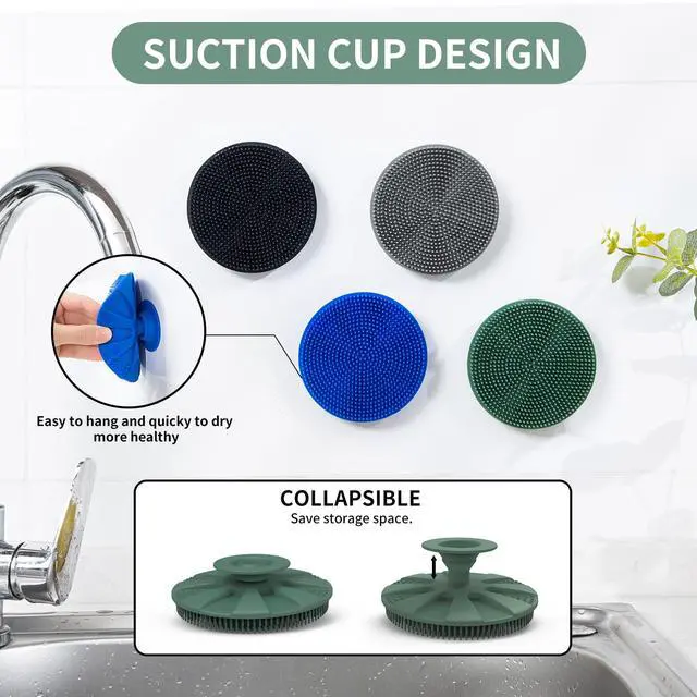Alt view image 4 of 6 - Silicone Dish Scrubber, Non-Scratch Scrub Spong for Washing Dish, Pot, Pan