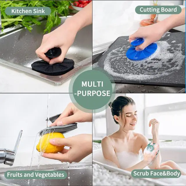 Alt view image 6 of 6 - Silicone Dish Scrubber, Non-Scratch Scrub Spong for Washing Dish, Pot, Pan