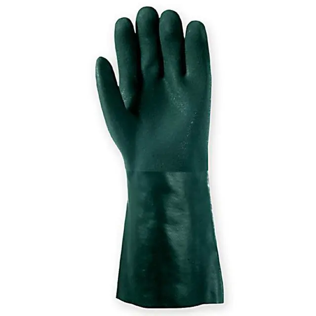 Alt view image 2 of 5 - Heavy Duty 14 PVC Coated Work Gloves | Chemical & Liquid Resistant, Cotton Lined | Men's Large (167L)