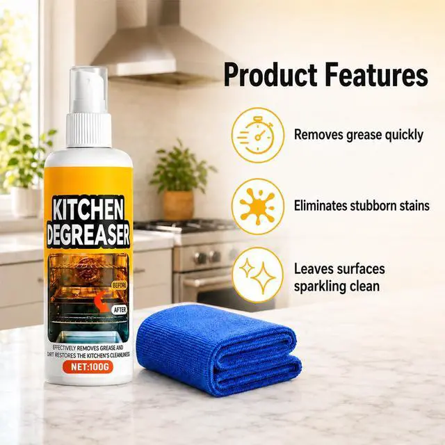 Alt view image 5 of 7 - Kitchen Degreaser Spray, BBQ Grill Cleaner Spray, Heavy Duty Degreaser Spray For Outdoor Grill Oven Cleaner, Outdoor Use, Fast-Acting Grease Removal