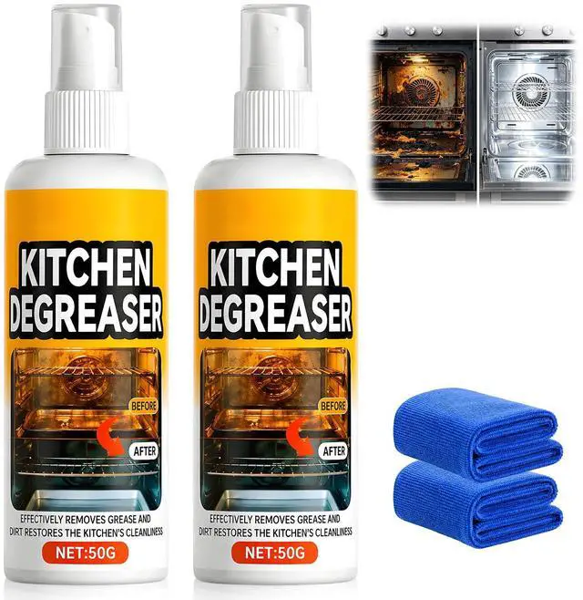 Main image of GreaseKiller BBQ Grill Cleaner Spray, Heavy Duty Kitchen Degreaser Foaming Spray, Outdoor Grill Degreaser for BBQ Grate, Oven, Range Hood, Smokers, Removes Caked-On Grease & Baked Food Residues(2PCS)
