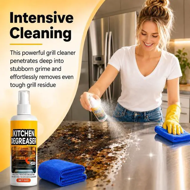 Alt view image 7 of 7 - GreaseKiller BBQ Grill Cleaner Spray, Heavy Duty Degreaser, Fast-Acting Grease Removal, for Grills and Smokers, Outdoor Use(2 PCS)
