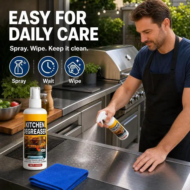Alt view image 7 of 7 - Greasekiller BBQ Grill Cleaner Spray, Grill Cleaner, Heavy Duty Grills Degreaser Spray, Removes Grease for BBQ Grate, Grills Lid,Stovetop,Oven,Range Hood