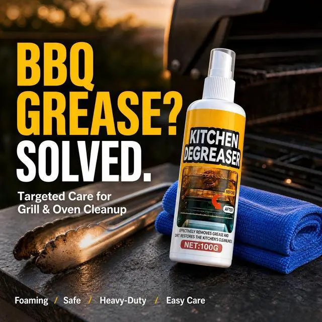 Alt view image 4 of 7 - GreaseKiller BBQ Grill Cleaner Spray,Grill Cleaner,Effectively Removes Grease for BBQ Grate,Grill Lid,Stovetop,Oven,Range Hood