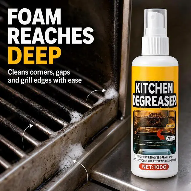 Alt view image 6 of 7 - Greasekiller BBQ Grill Cleaner Spray, Grill Cleaner, Heavy Duty Grills Degreaser Spray, Removes Grease for BBQ Grate, Grills Lid,Stovetop,Oven,Range Hood