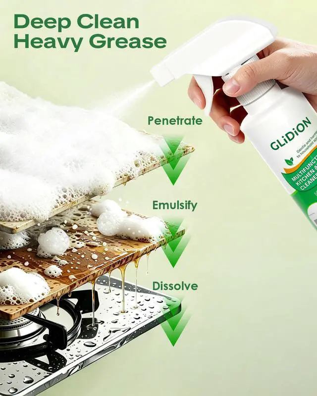 Alt view image 2 of 7 - Multifunctional Kitchen Appliance Cleaner, Low-Irritation Degreaser for Oven, Air Fryer, Microwave, Refrigerator & Stove, Non-Corrosive, No Harsh Fumes, with Foam Sprayer, 10.1 Fl Oz