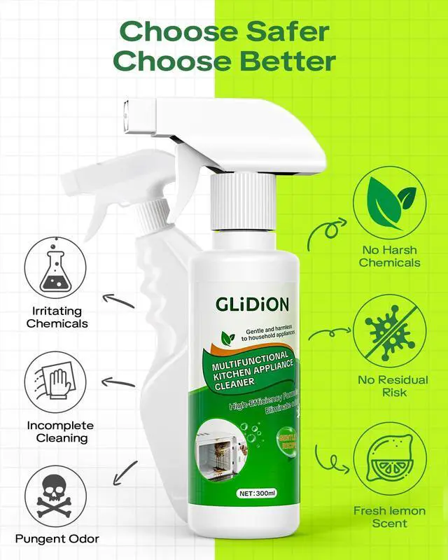 Alt view image 5 of 7 - Multifunctional Kitchen Appliance Cleaner, Low-Irritation Degreaser for Oven, Air Fryer, Microwave, Refrigerator & Stove, Non-Corrosive, No Harsh Fumes, with Foam Sprayer, 10.1 Fl Oz