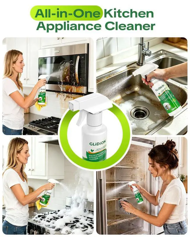 Alt view image 7 of 7 - Multifunctional Kitchen Appliance Cleaner, Low-Irritation Degreaser for Oven, Air Fryer, Microwave, Refrigerator & Stove, Non-Corrosive, No Harsh Fumes, with Foam Sprayer, 10.1 Fl Oz