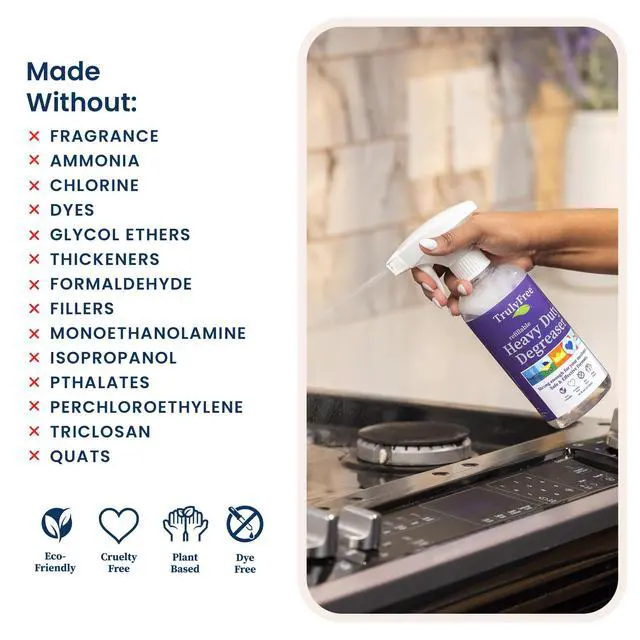 Alt view image 5 of 7 - Heavy Duty Degreaser - Grease Remover & Grime Cleaner for Kitchen, Automotive & More, Household Cleaning Supplies, Fragrance-Free, Includes 16 oz Reusable Empty Bottle + Two Fills, 3 oz ea.