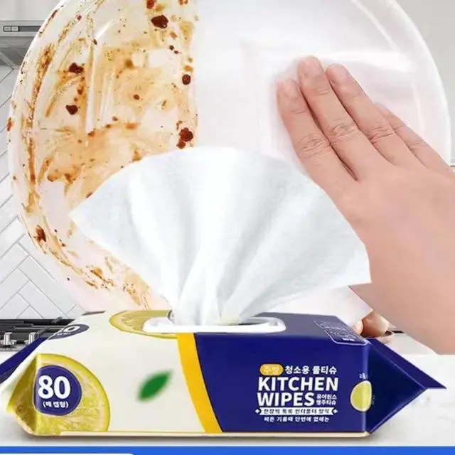 Alt view image 6 of 7 - Kitchen Cleaning Wipes (80 Count) Professional Grease & Oil Remover for Microwave, Air Fryer, Cooktops, Stoves & Appliances Multi-Surface Disposable Cloths for Sparkling Clean Surfaces