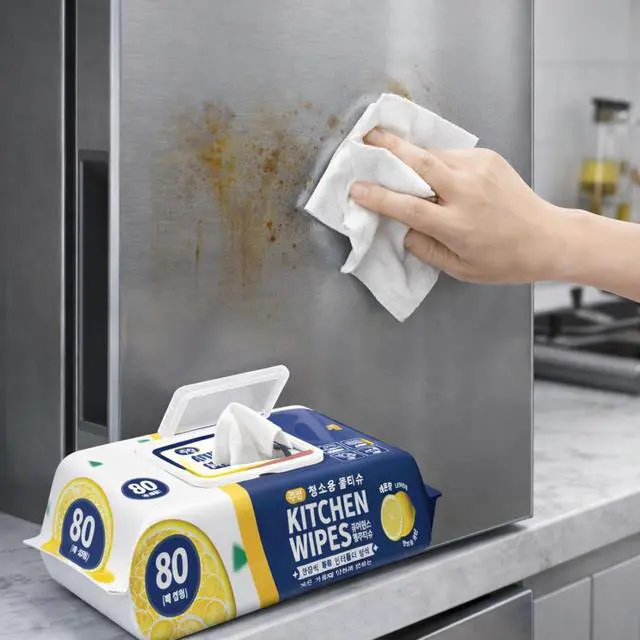 Alt view image 5 of 7 - Kitchen Cleaning Wipes (80 Count) Professional Grease & Oil Remover for Microwave, Air Fryer, Cooktops, Stoves & Appliances Multi-Surface Disposable Cloths for Sparkling Clean Surfaces