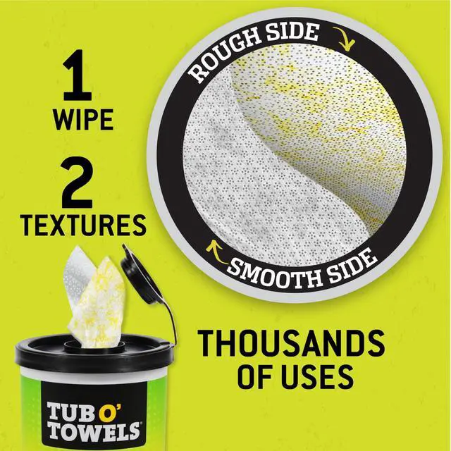 Alt view image 3 of 6 - TW75 Heavy-Duty Multi-Surface Cleaning Wipes, Pack of 1 XL 10" x 12" Dual-Texture Wipes Helps Remove Grease, Oil, Tar, Paint, Ink & Tough Messes For Home, Garage, Auto & Workshop