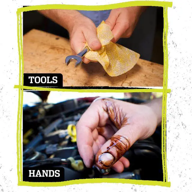 Alt view image 5 of 6 - TW75 Heavy-Duty Multi-Surface Cleaning Wipes, Pack of 1 XL 10" x 12" Dual-Texture Wipes Helps Remove Grease, Oil, Tar, Paint, Ink & Tough Messes For Home, Garage, Auto & Workshop