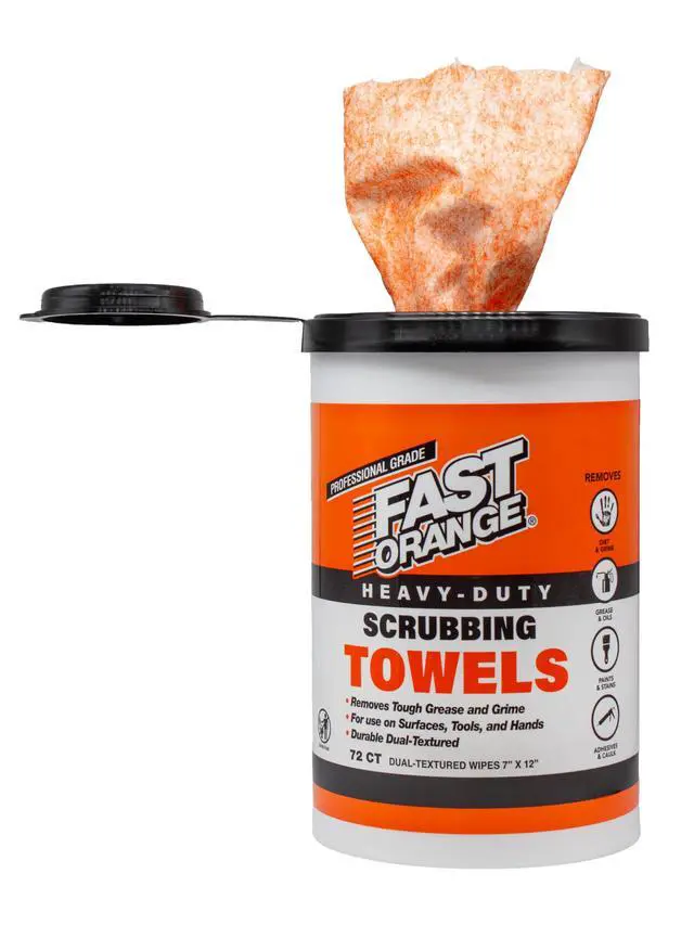 Alt view image 4 of 5 - Heavy Duty Scrubbing Towels Removes Tough Grease, Grime, Paint, Resins, Glue and More, for Hands, Tools and Surfaces Without Sticky Residue, 72 ct