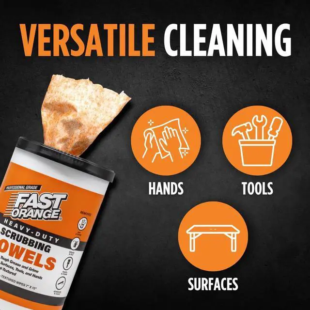 Alt view image 2 of 5 - Heavy Duty Scrubbing Towels Removes Tough Grease, Grime, Paint, Resins, Glue and More, for Hands, Tools and Surfaces Without Sticky Residue, 72 ct