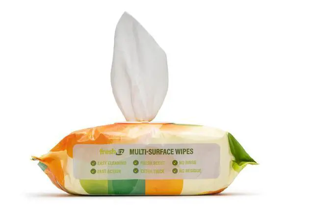 Alt view image 3 of 3 - Multi-Surface Cleaning Wipes, 2 Packs x 100 Wipes, Thick No-Rinse No-Residue Surface Wipes for Kitchen, Bathroom, Glass, Stainless Steel, Granite, Wood & Plastic (Citrus Burst)