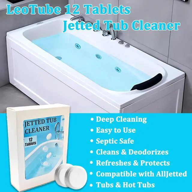 Alt view image 2 of 6 - Jetted Tub Cleaner Tablets - Rapid Cleaning Effervescent Tabs for Whirlpool, Spa Bath & Jet Tubs, Septic Safe Formula Quickly Removes Scale, Residue & Build-Up (12, 5g)