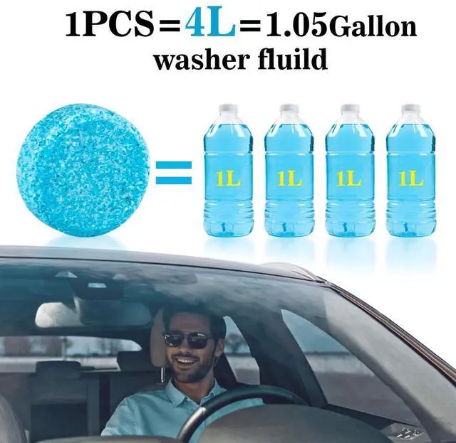 Alt view image 3 of 7 - 150 Car Windshield Washer Tablets - Washer Fluid Tablets Glass Cleaner Concentrate Car Windshield Wiper Fluid Car Windshield Cleaner