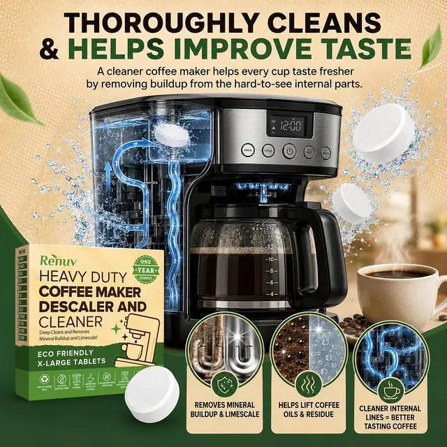 Alt view image 6 of 7 - Coffee Maker Cleaner & Descaler Tablets, 12 Uses
