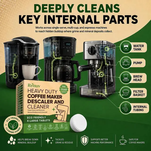 Alt view image 3 of 7 - Coffee Maker Cleaner & Descaler Tablets, 12 Uses