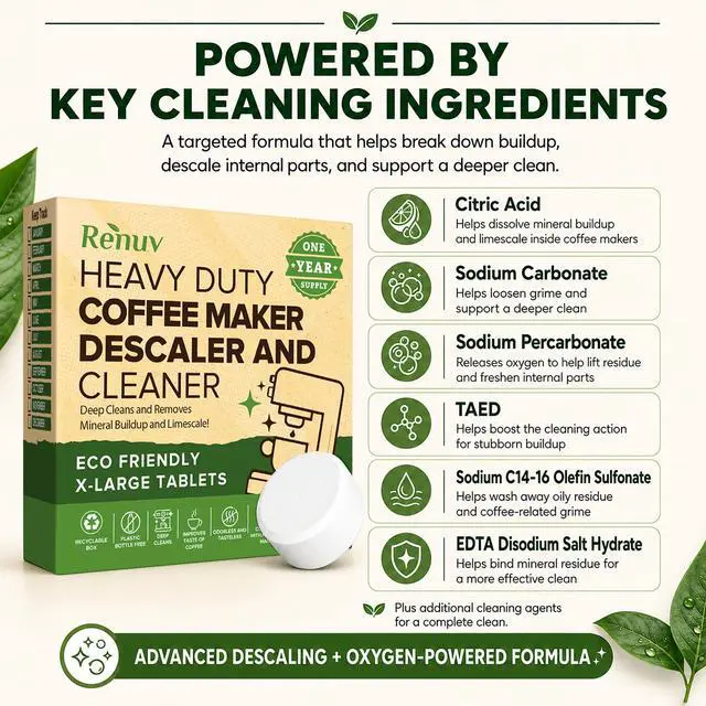 Alt view image 5 of 7 - Coffee Maker Cleaner & Descaler Tablets, 12 Uses
