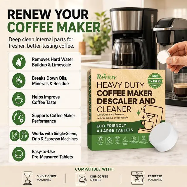 Alt view image 2 of 7 - Coffee Maker Cleaner & Descaler Tablets, 12 Uses