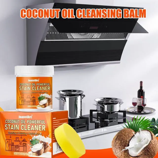 Alt view image 2 of 7 - Multi-Purpose Powerful Cleaner for Kitchen, 100g Coconut Oil Cleaning Paste, Heavy Duty Degreaser-Paste, Coconut Oil Polishing Cleaner, Deep Cleaning Stain Remover for Kitchen Appliance