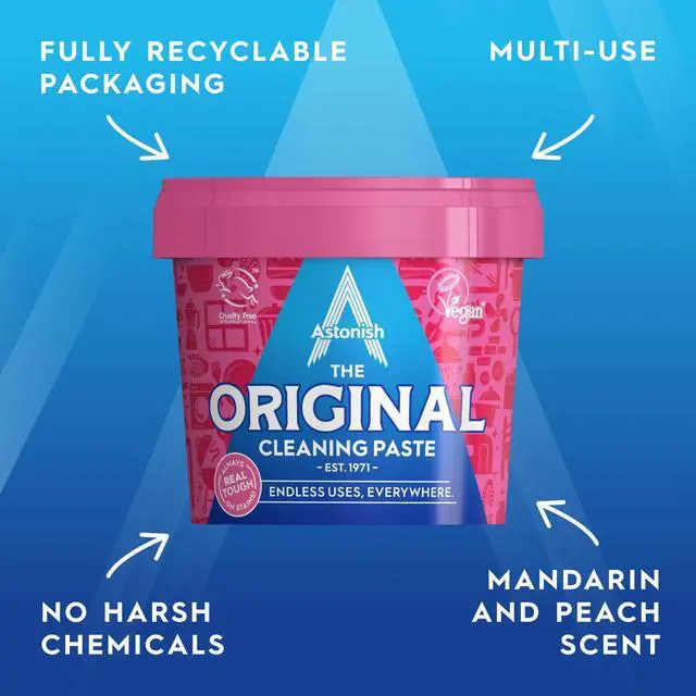 Alt view image 4 of 7 - The Original Cleaning Paste 500g Mandarin Peaches Scent - Multi Surface Stain Remover, Grease Buster, Tough Kitchen Cleaner, Chemical-Free Household Scrub, Bathroom Essential